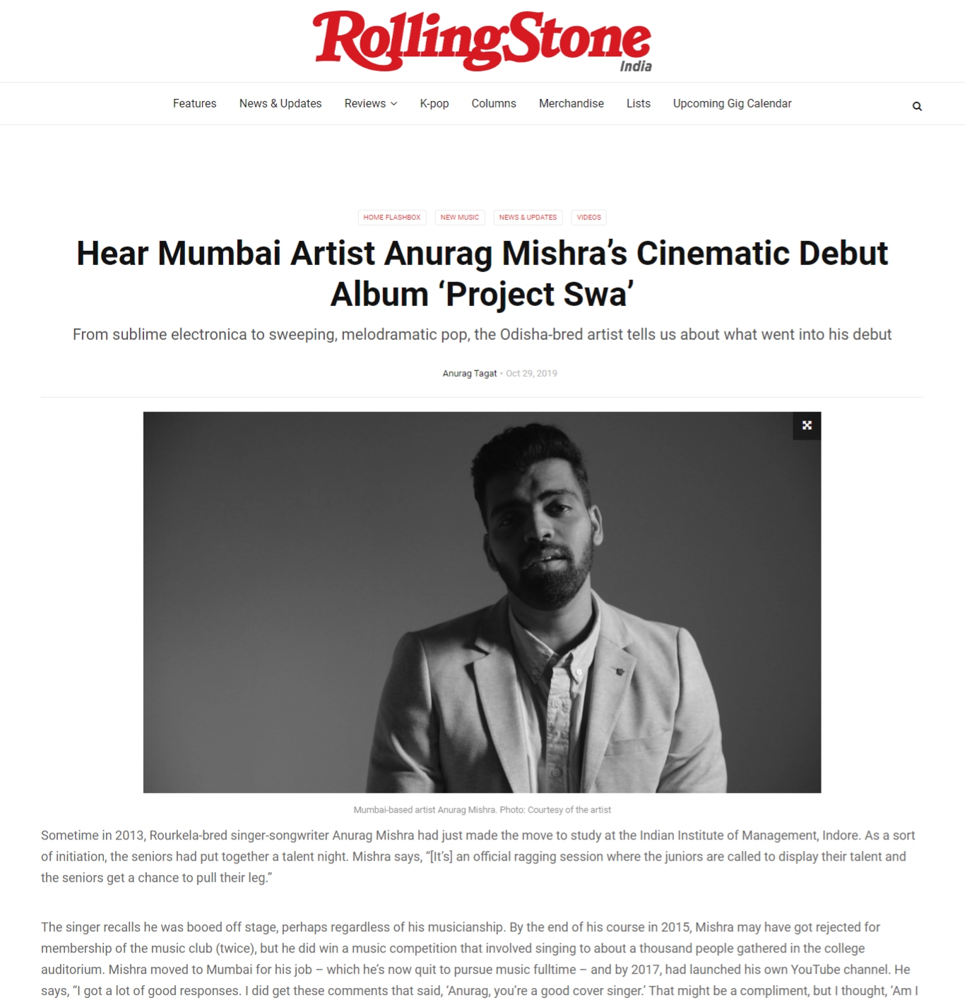 Hear Mumbai Artist Anurag Mishra’s Cinematic Debut Album ‘Project Swa’